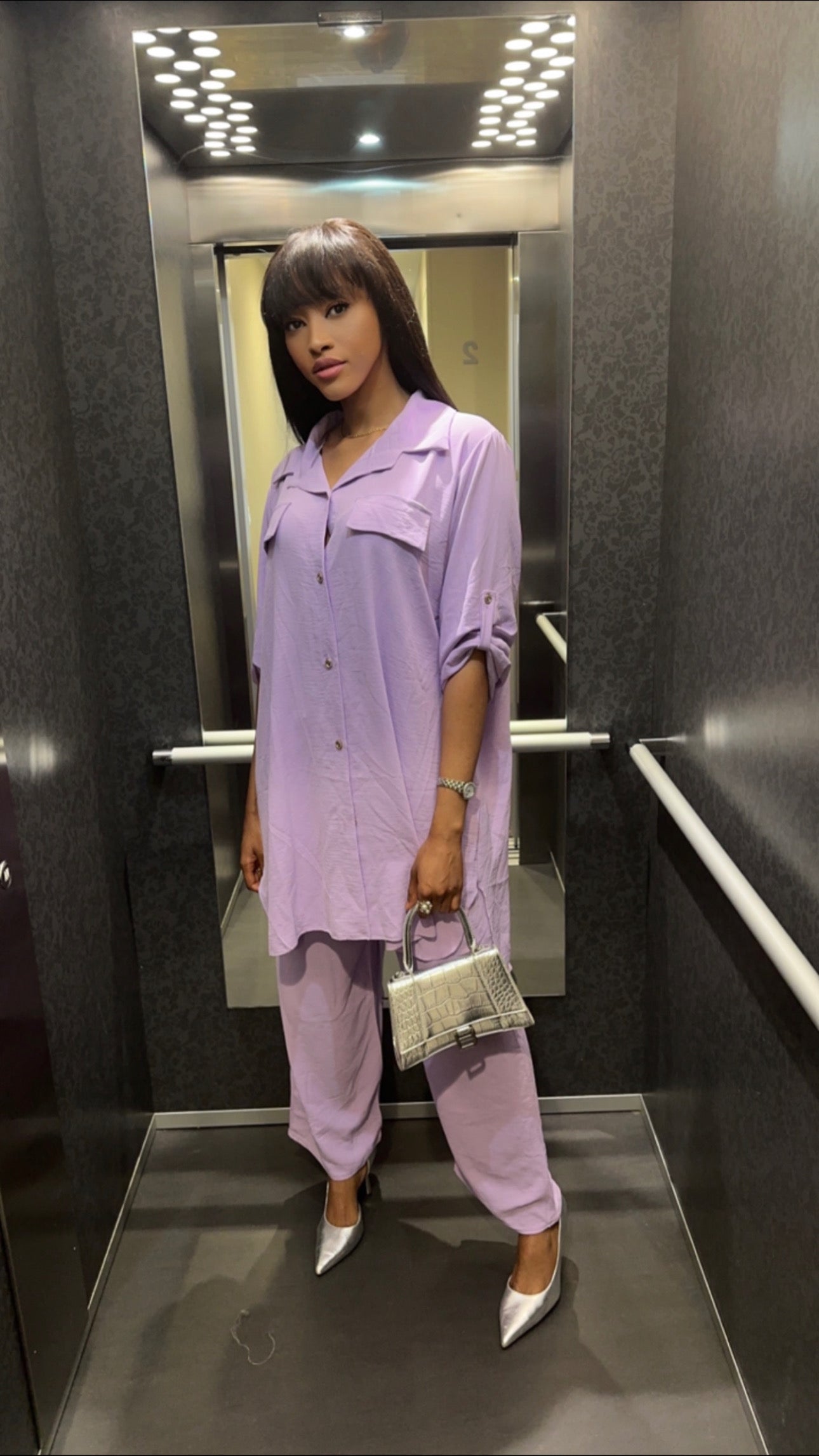 Ensemble chemise violet