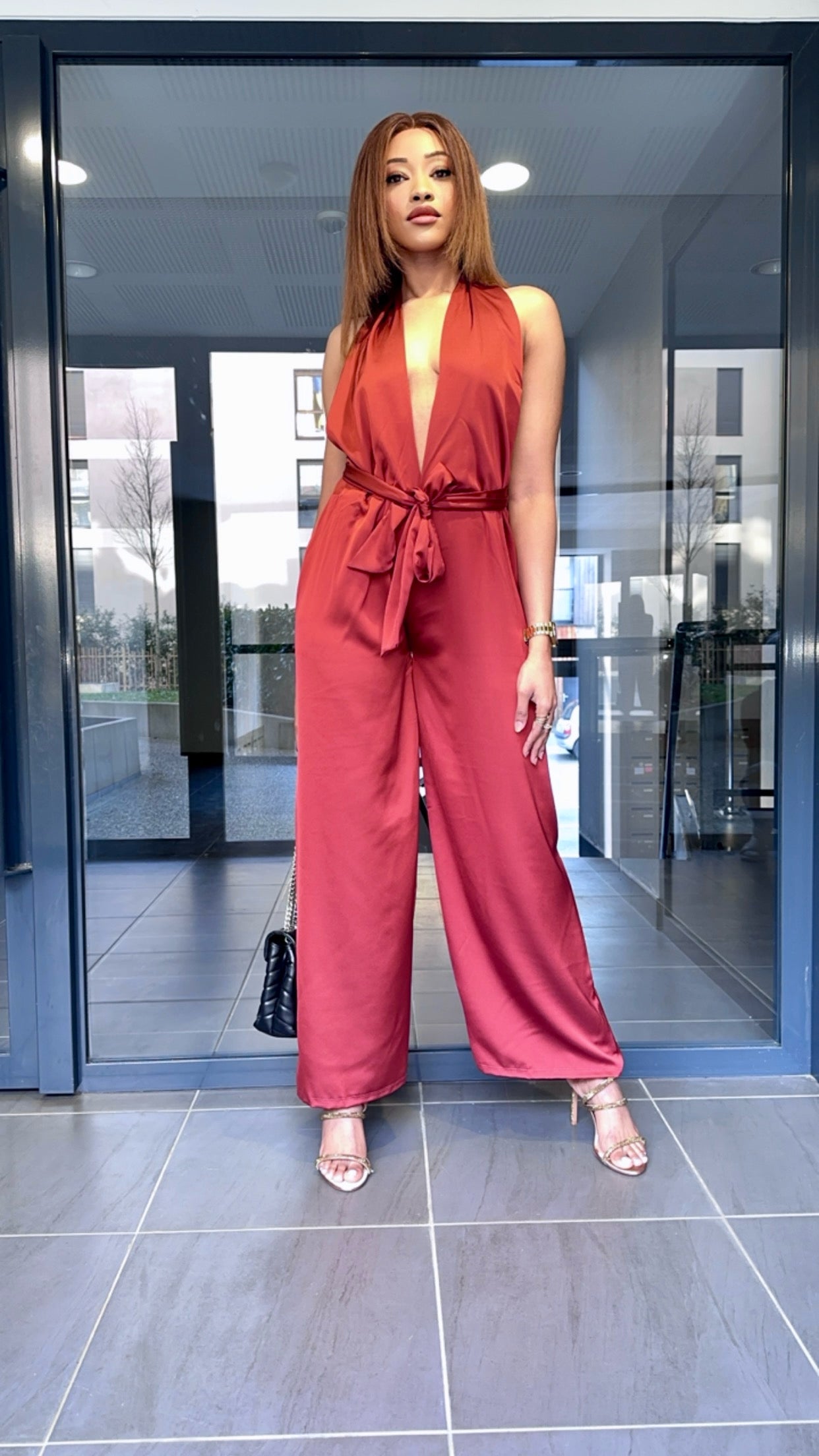 Combinaison convertible rouge foncé