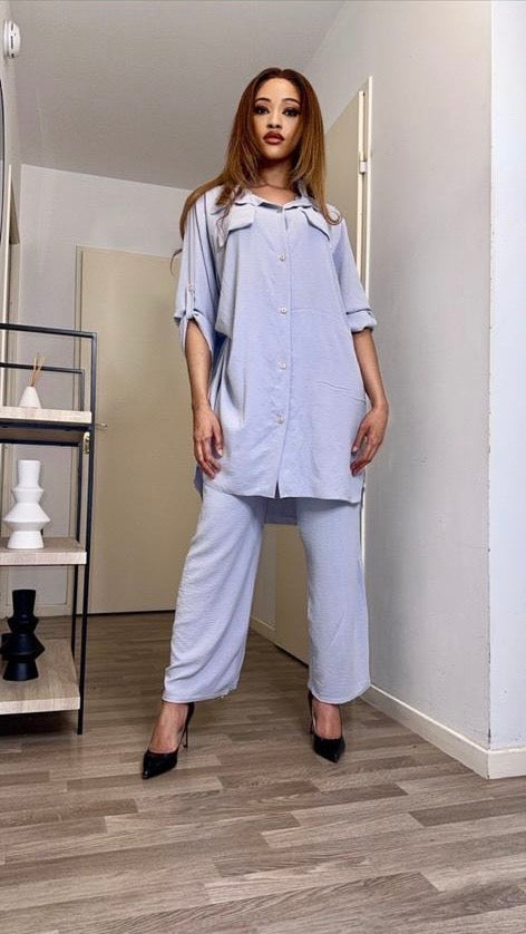 Ensemble chemise grise