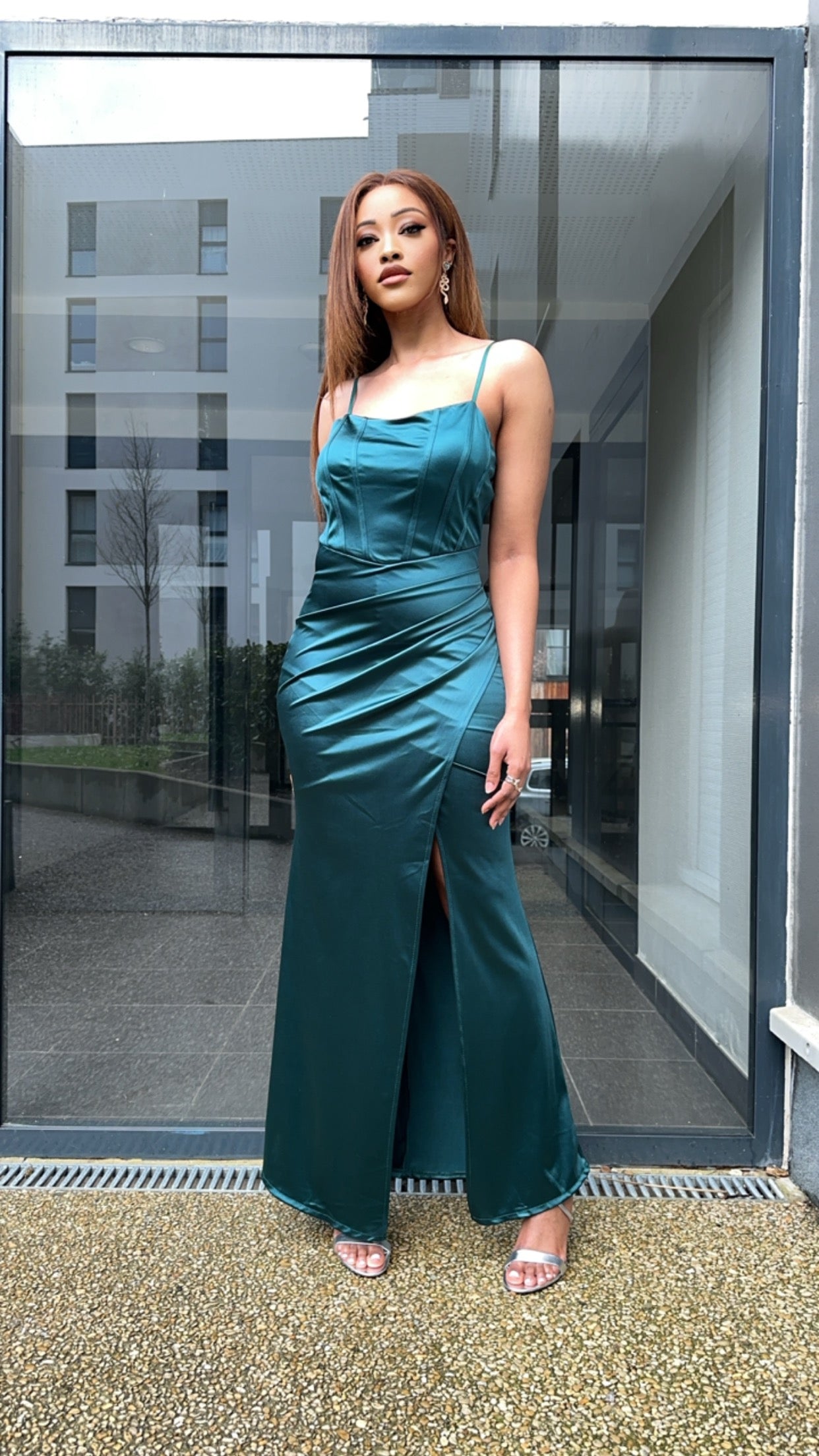 Robe de soirée verte