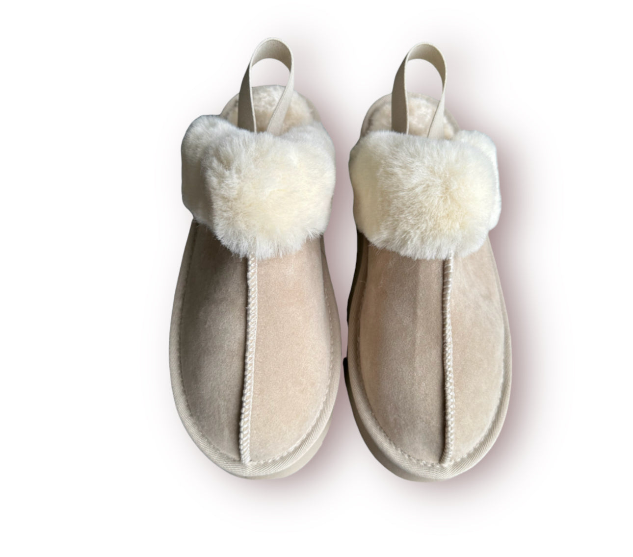 Chaussons à plateforme avec fourrure