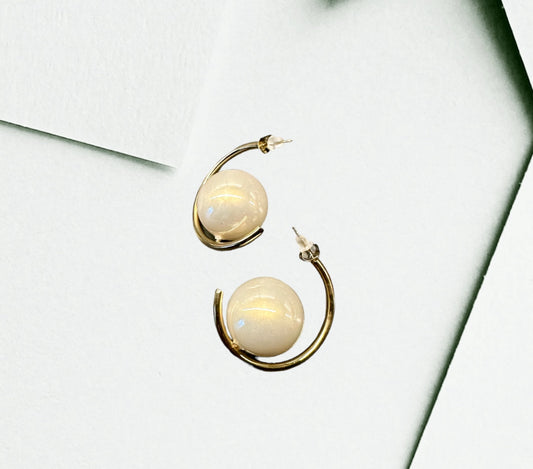 Boucles d'oreilles white pearl