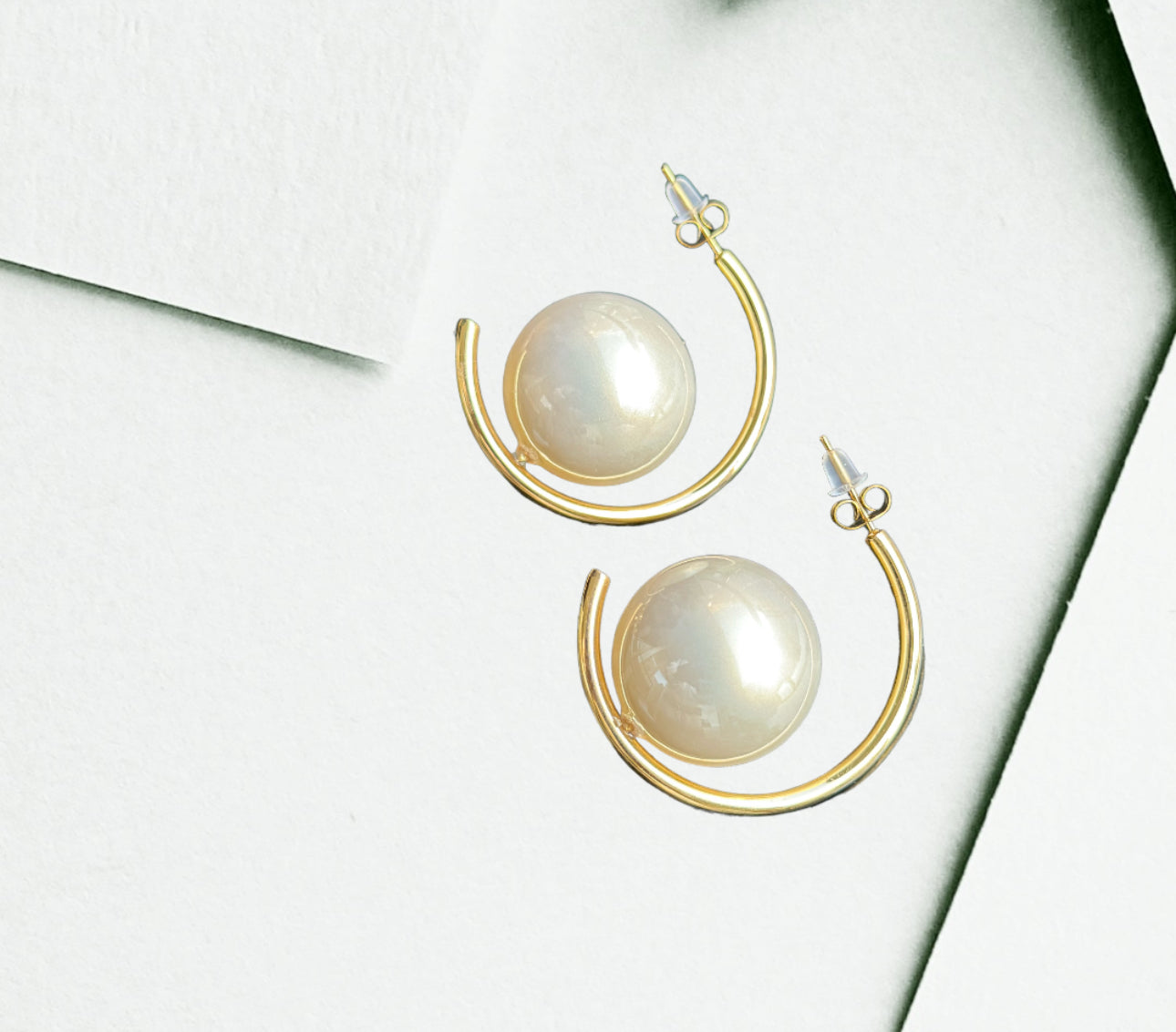 Boucles d'oreilles white pearl