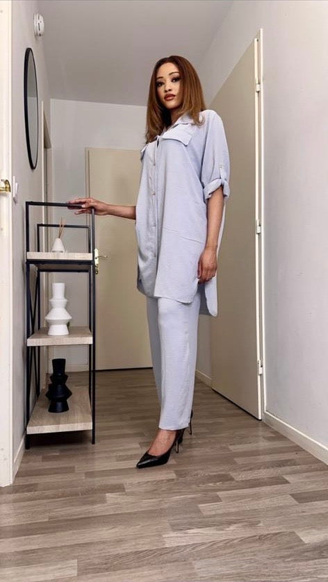 Ensemble chemise grise