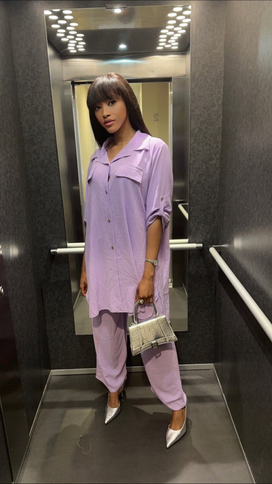 Ensemble chemise violet