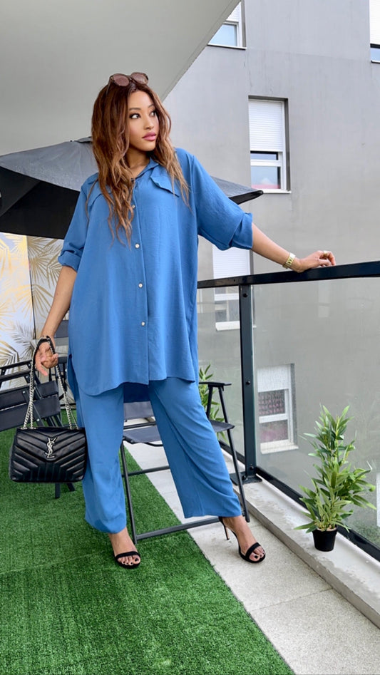 Ensemble chemise bleue
