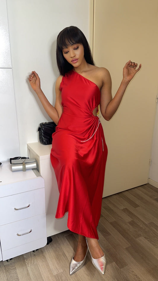 Robe asymétrique rouge
