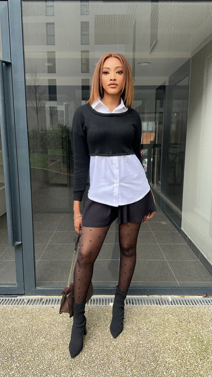 Pull chemise kaki