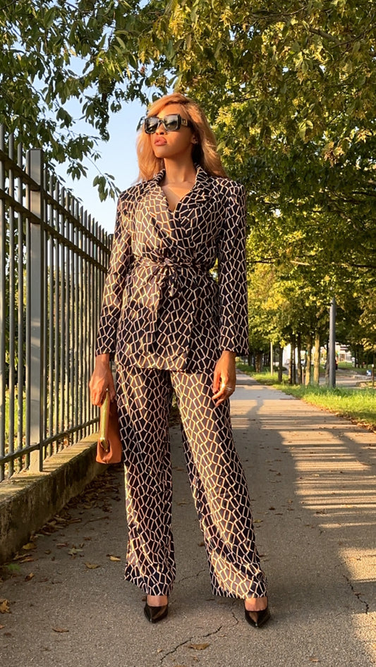 Ensemble imprimé marine