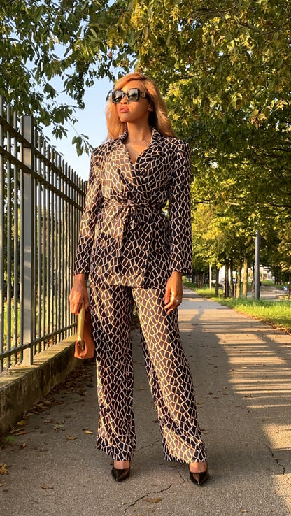 Ensemble imprimé marine