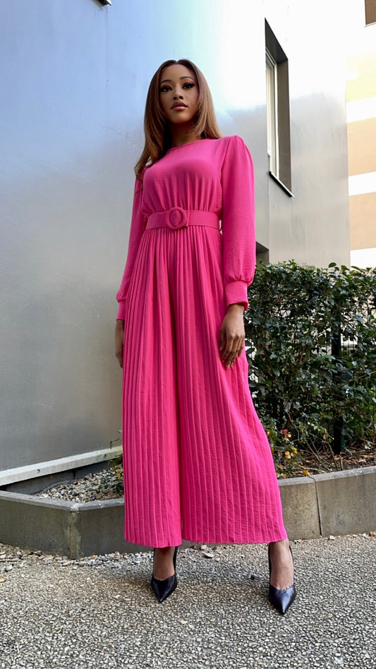 Combinaison pantalon plissée rose