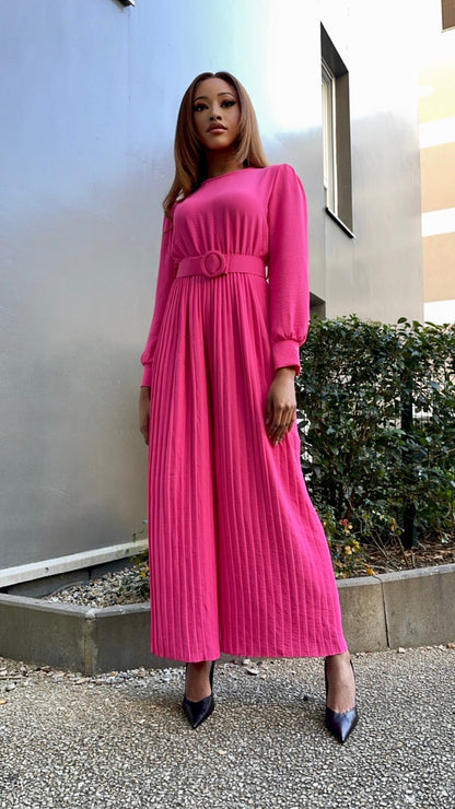 Combinaison pantalon plissée rose
