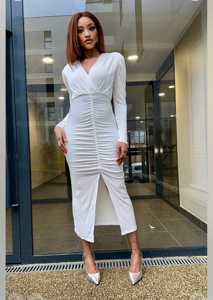 Robe moulante grise