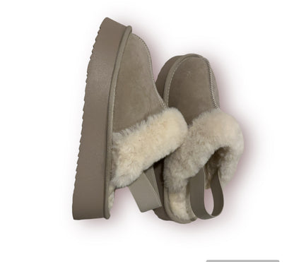 Chaussons à plateforme avec fourrure